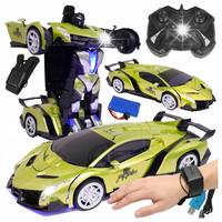 SAMOCHÓD Zdalnie Sterowany AUTO-ROBOT XXXL TRANSFORMACJA 2x pilot RĘKĄ LED