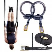 KÓŁKA GIMNASTYCZNE OBRĘCZE KOŁA FITNESS TAŚMY MOOSE DO ĆWICZEŃ CROSSFIT ABS