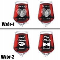 2 KIELISZKI DO WINA 530ml z Grawerem Prezent na Ślub Ślubny Rocznicę 5-50