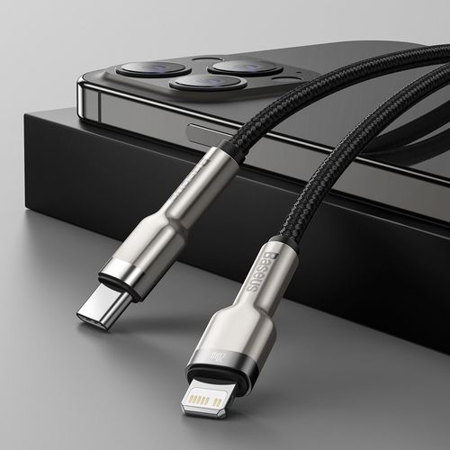 Kabel USB-C do Lightning Baseus Cafule, PD, 20W, 1m (czarny) na Arena.pl