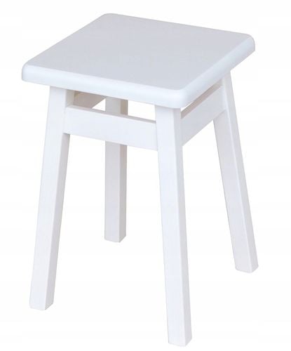 TABORET KUCHENNY DREWNIANY STOŁEK PROSTY BIAŁY na Arena.pl