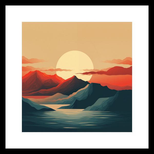 Plakat 30x30cm Zachód Słońca nad Górami zdjęcie 3