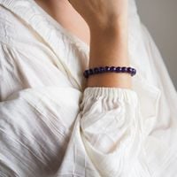 Bransoletka 19 cm - Jadeit fioletowy kulki cięte