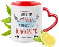 Dla Diagnostyka Kubek Czerwony Z Uszkiem W Kształcie Serca Na Prezent