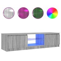 Szafka pod TV, z LED, szary dąb sonoma, 140x40x36 cm