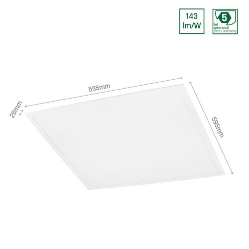 ALGINE PANEL BACKLIGHT 30W NW 230V 120st IP20 600x600x28 BIAŁY 5 lat gwarancji na Arena.pl