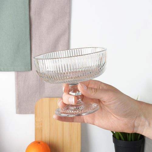 6x Pucharki Ryflowane Szklane na Nóżce do Lodów Deserów Lody Desery 270ml na Arena.pl