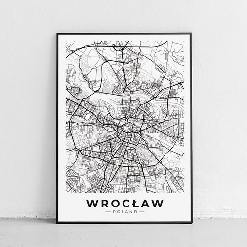 Plakat mapa plan miasta Wrocław 70x100 cm na Arena.pl