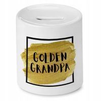 Skarbonka Dzień Dziadka Golden Grandpa Prezent Z Nadrukiem Ze Zdjęciem