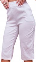 Rybaczki Damskie Spodenki Za Kolano Mega Elastyczne 4/5XL BIAŁE