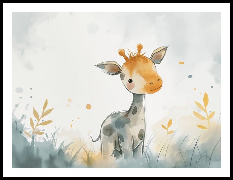 Plakat 80x60cm Mała Żyrafka zdjęcie 3