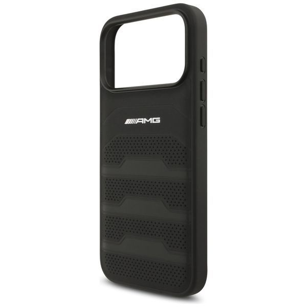Etui AMG Leather Debossed Lines Logo do iPhone 17 Pro Max czarny zdjęcie 6