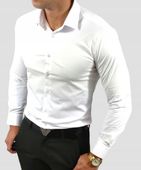 Biała koszula męska slim fit biznesowa dopasowana M-39/40