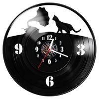 Zegar ścienny z płyty winylowej Kot 1419.14