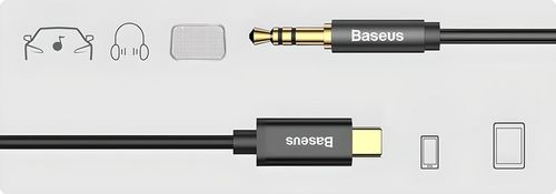 BASEUS KABEL USB-C TYPE-C AUX MINI JACK 3.5MM WTYK PRZEWÓD AUDIO 1.2M na Arena.pl
