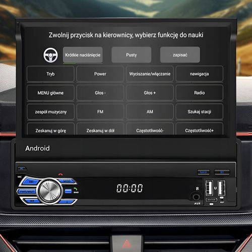 RADIO SAMOCHODOWE 1 DIN ANDROID 13 GPS USB WIFI WYSUWANY PILOT CARPLAY na Arena.pl