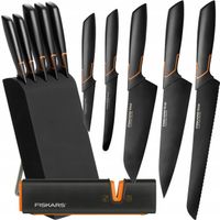 FISKARS ZESTAW 5szt NOŻY KUCHENNYCH W BLOKU OSTRE EDGE + OSTRZAŁKA XSHARP