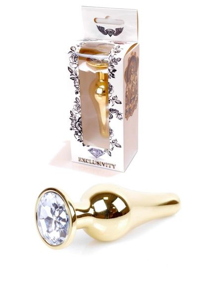 Plug-Jewellery Gold Butt Plug- Clear zdjęcie 9