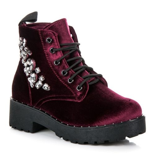 Welurowe Botki Bordo r.37 na Arena.pl