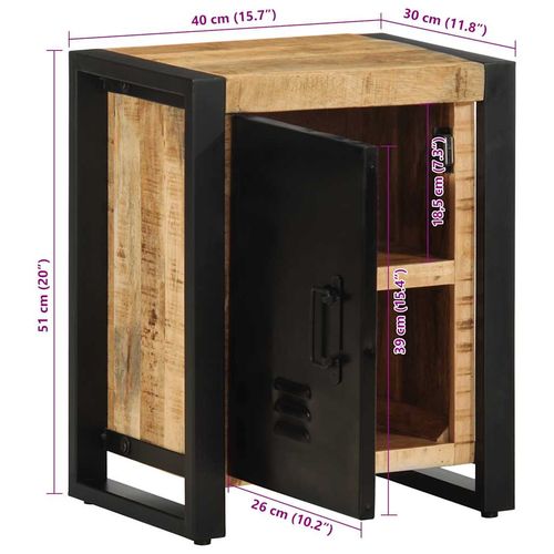 Szafka nocna, 40 x 30 x 51 cm, surowe drewno mango na Arena.pl