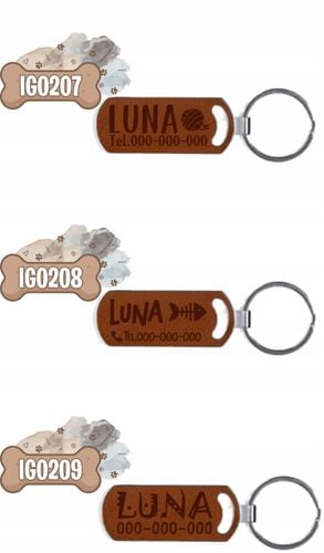 grawer BRELOK SKÓRZANY ZAWIESZKA Z IMIENIEM ZWIERZĘCIA KOTA numer telefonu na Arena.pl