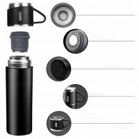 TERMOS KUBEK TERMICZNY BIDON NA KAWĘ HERBATĘ DO SPORTÓW 500ML CZARNY