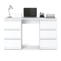 Biurko Białe Komputerowe 6 Szuflad 120cm Szkolne Nowoczesne Dziecięce Ofi