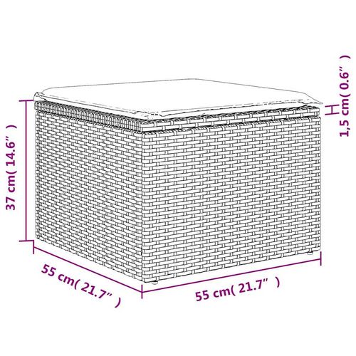 11-cz. zestaw mebli ogrodowych z poduszkami, beżowy, polirattan na Arena.pl
