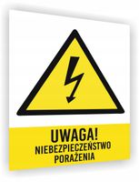 Tablica Uwaga! niebezpieczeństwo porażenia nadruk 20x15 cm duży wybór