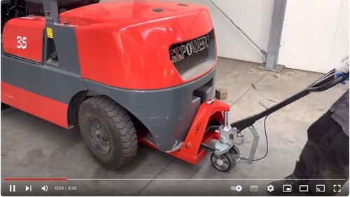 POLSKI PALECIAK ZE WSPOMAGANIEM I HAMULCEM 120x55cm 2.5t WÓZEK PALETOWY na Arena.pl