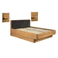 Łóżko dębowe Orio z zagłówkiem160x200 + panel lewy i prawy