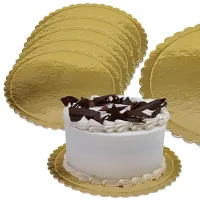 5 SZT PODKŁADÓW POD TORT CIASTO 30 CM OKRĄGŁY ZŁOTY POŁYSK GRUBY SZTYWNY
