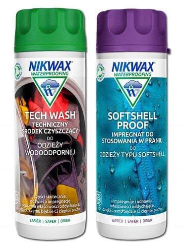 ZESTAW NIKWAX TECH WASH + IMPREGNAT SOFTSHELL PROOF DO PRANIA KURTEK na Arena.pl