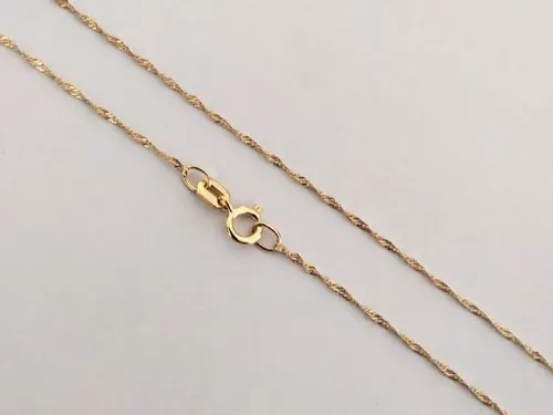 Złoty łańcuszek 585 elegancki SINGAPUR 50cm 14kt na chrzest i komunię 14k na Arena.pl