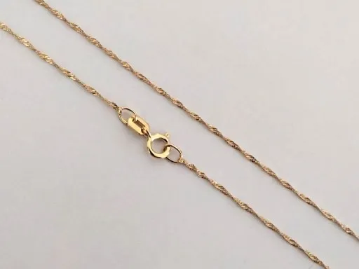 Złoty łańcuszek 585 elegancki SINGAPUR 50cm 14kt na chrzest i komunię 14k zdjęcie 2