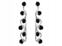 NAUSZNICE DŁUGIE CZARNY KRYSZTAŁ k2528 - 0,8g.