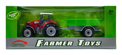 Traktor z przyczepą czerwony na Arena.pl