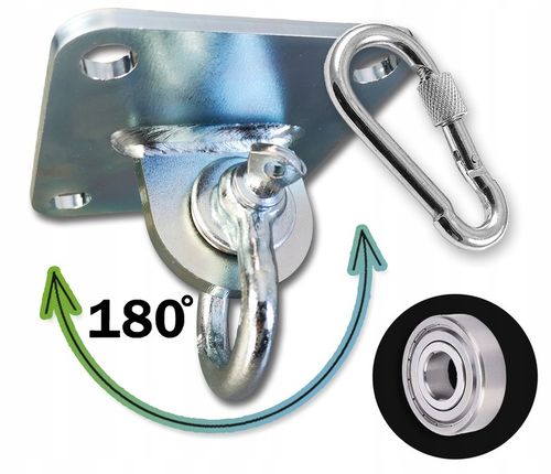 Mocowanie sufitowe z ŁOŻYSKIEM szeklą hak montażowy 180 stopni OCYNKOWANY na Arena.pl