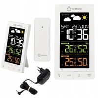 Stacja pogodowa CZUJNIK zewnętrzny METO kolorowy WYŚWIETLACZ zegar DCF77