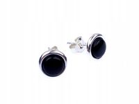 kolczyki czarne srebrne pr 925 onyks czarny