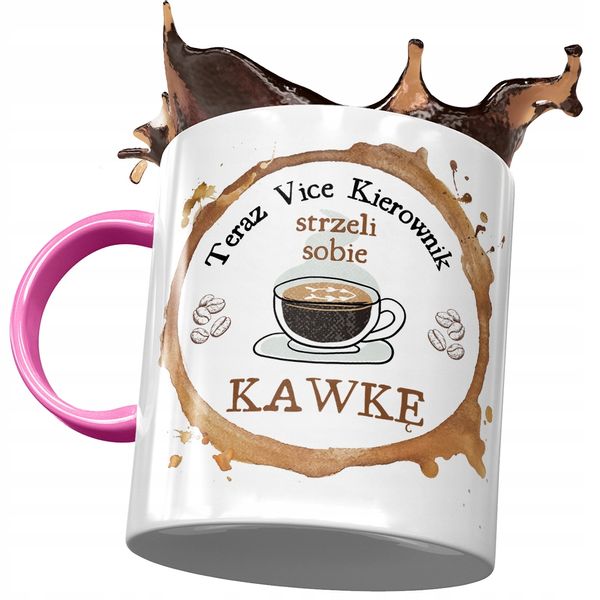 Kubek Różowy Dla Vice Kierownika Strzeli Sobie Z Nadrukiem Ze Zdjęciem zdjęcie 1