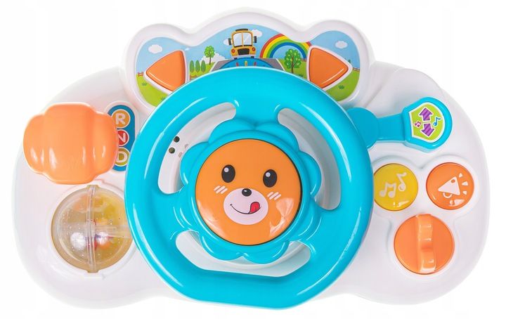 KIEROWNICA INTERAKTYWNA DLA DZIECKA NA WÓZEK MYZYKA ŚWIATŁA EDUKACJA zdjęcie 4