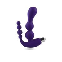 wibrujący masażer prostaty silikonowy fioletowy 15,5 cm