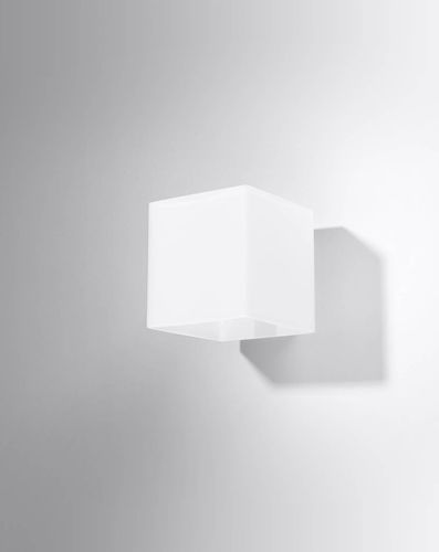 Kinkiet LAMPA ścienna SL.0212 szklana OPRAWA kwadratowa kostka cube przyścienna biała na Arena.pl