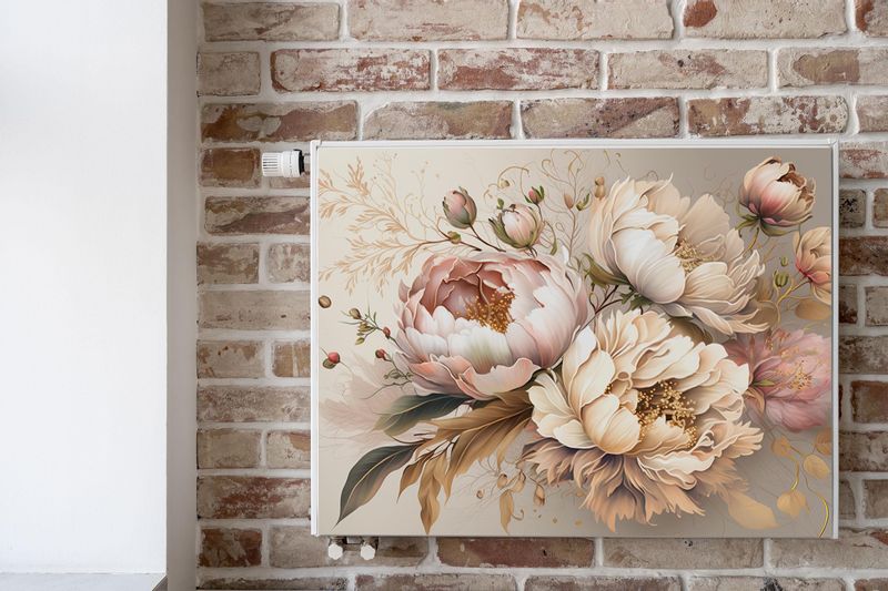Mata Magnetyczna Na Kaloryfer PEONIE Kwiaty Styl Vintage 120cm x 60cm zdjęcie 6
