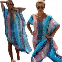 PAREO PLAŻOWE LETNIA TUNIKA PLAŻOWA SUKIENKA BOHO ZWIEWNA NARZUTKA NA PLAŻĘ
