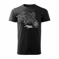 Koszulka motocyklowa z motocyklem na motor Honda Africa Twin CRF1100L męska czarna REGULAR M