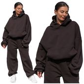 Bluza dresowa damska z kapturem oversize viralowa bawełniana dark