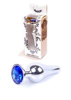 biżuteria analna srebrna z diamentem ciemnieniebieska heavyfun 9.5 cm