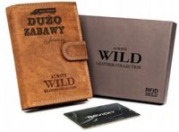 Portfel grawer w pudełku śmieszny napis TWÓJ TEKST